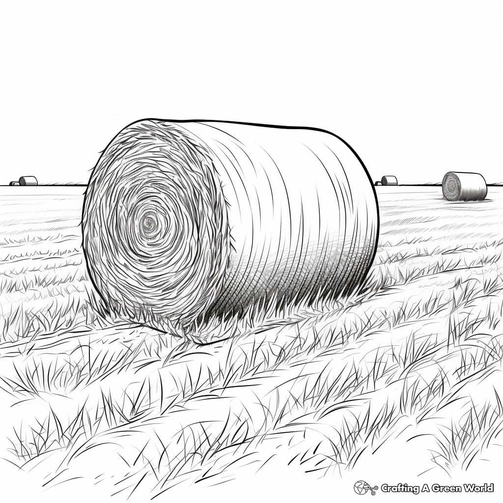 Hay bale coloring pages