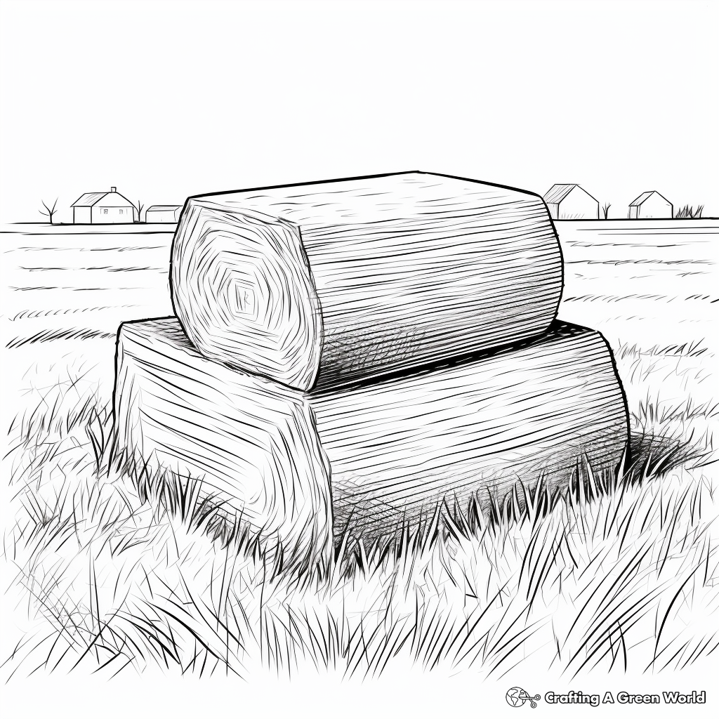 Hay bale coloring pages