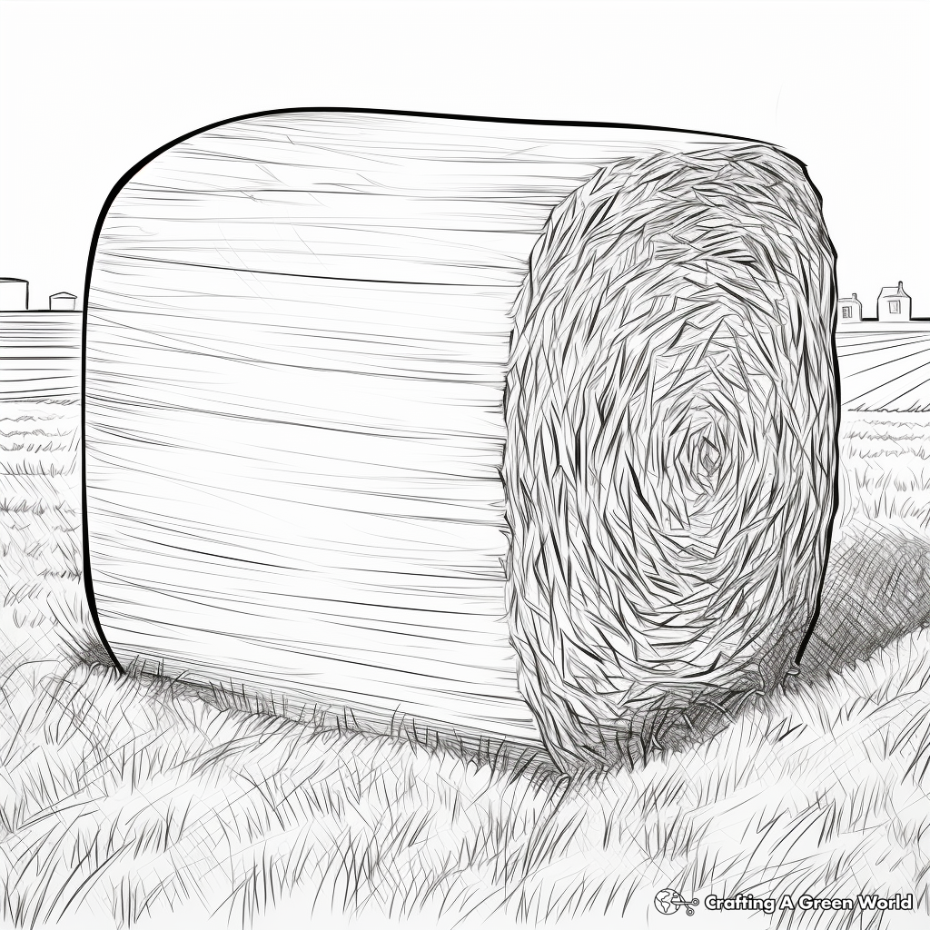 Hay bale coloring pages