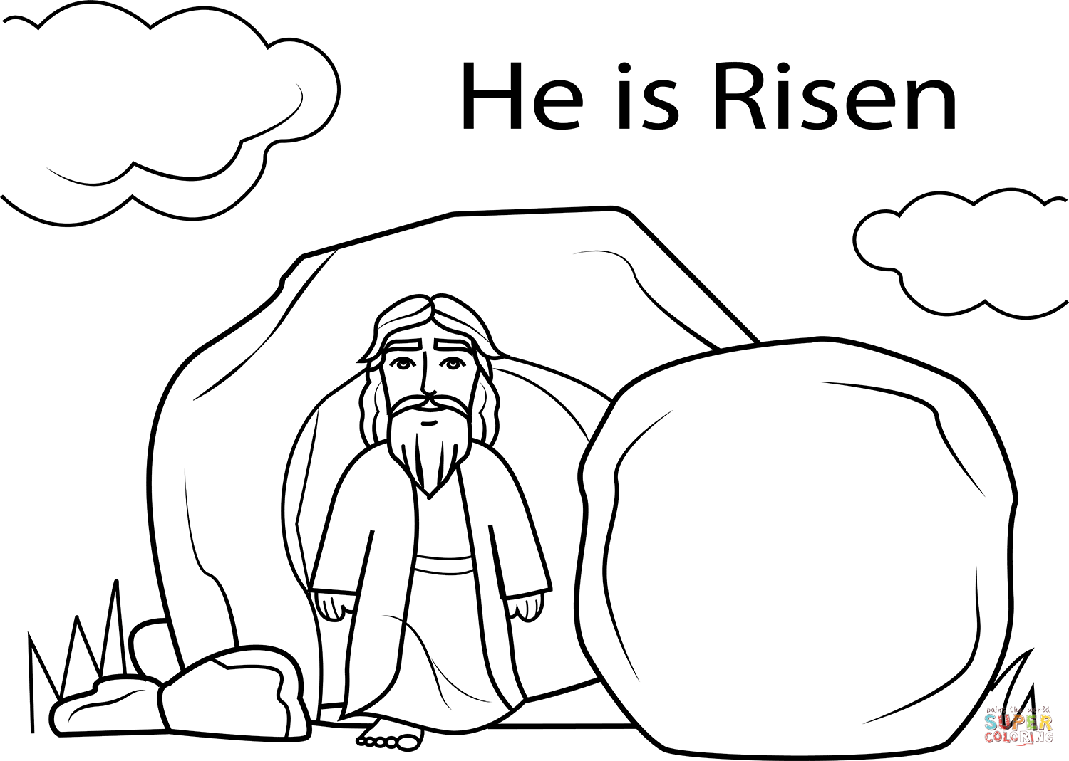 He is risen coloring page free printable coloring pages