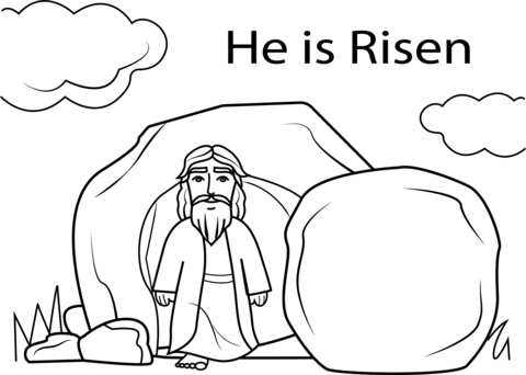 He is risen coloring page free printable coloring pages