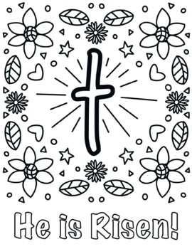 He is risen christian easter coloring page sheet jesus is risen