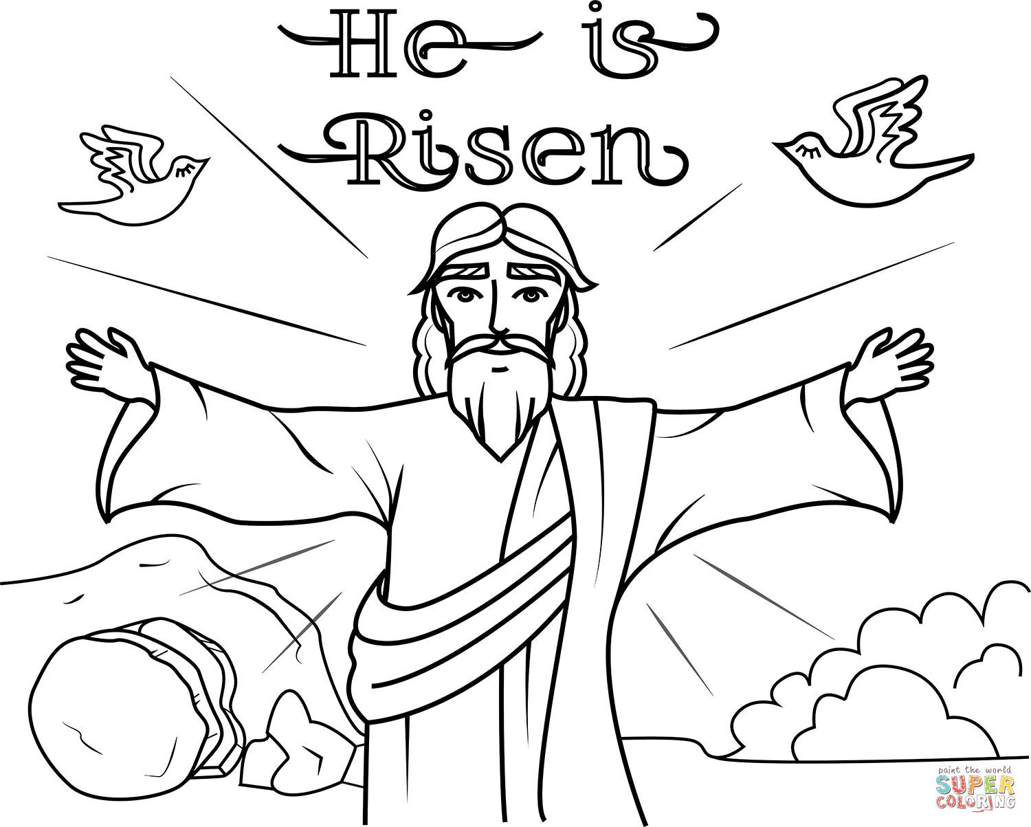 He is risen coloring page free printable coloring pages