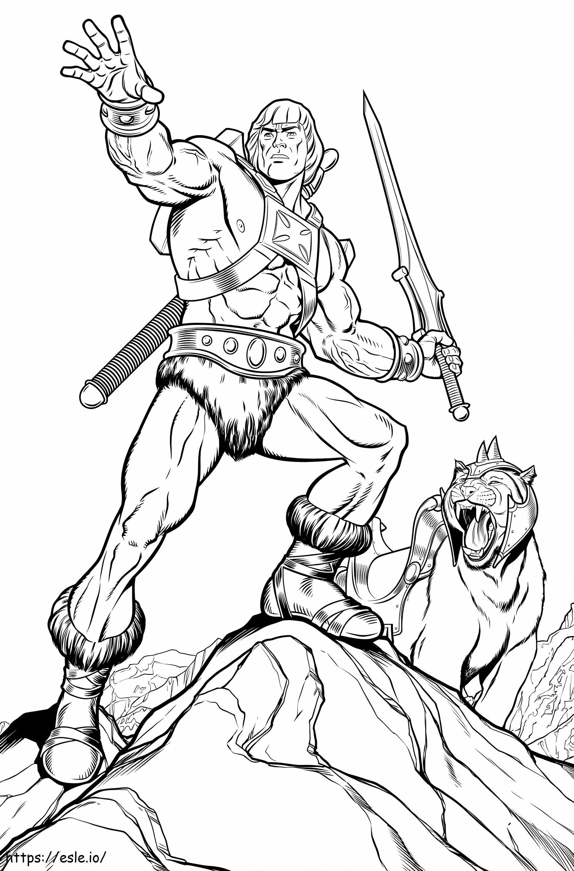 Cool he man coloring page