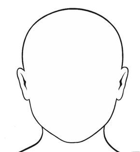 Blank head coloring page face template face outline face drawing