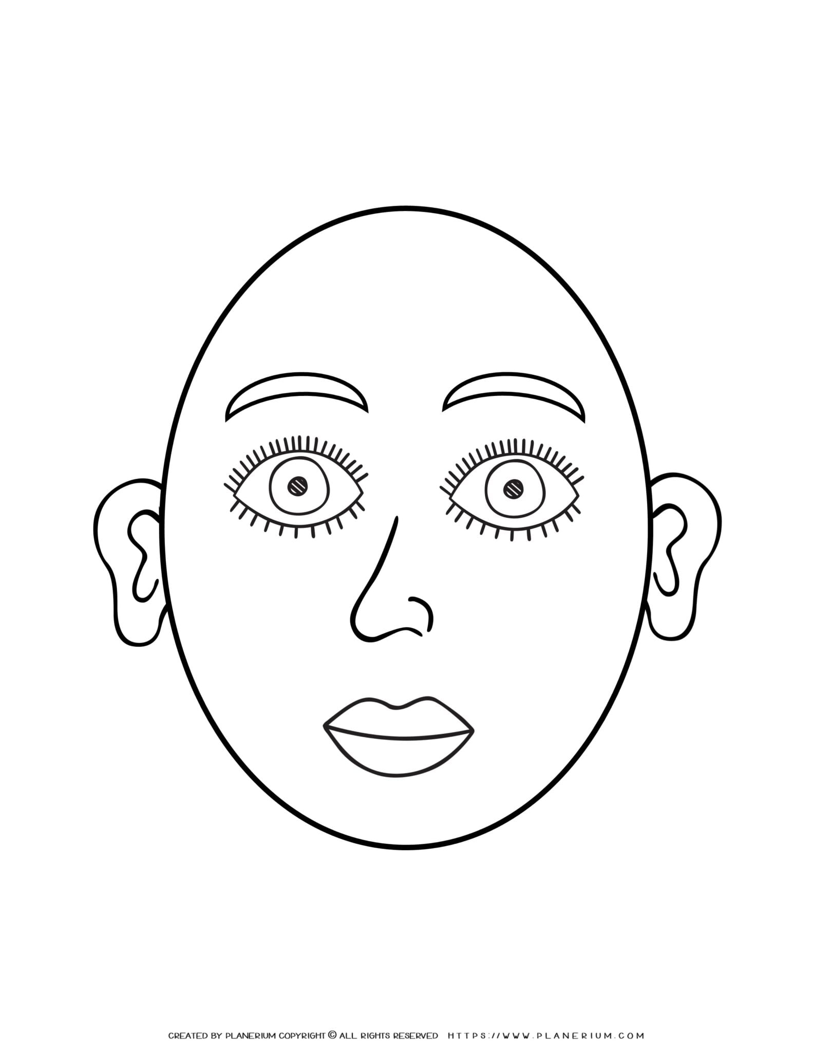 Face outline coloring page