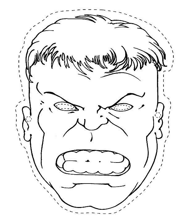 The head of the hulk coloring page hulk coloring pages superhero coloring pages coloring mask