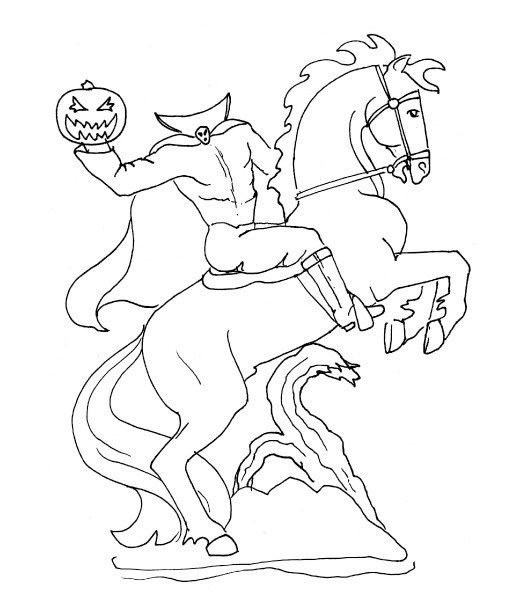 Pumpkin carving headless horseman templates