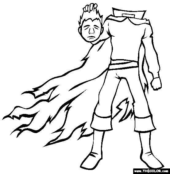 Halloween spooky headless horsean coloring page