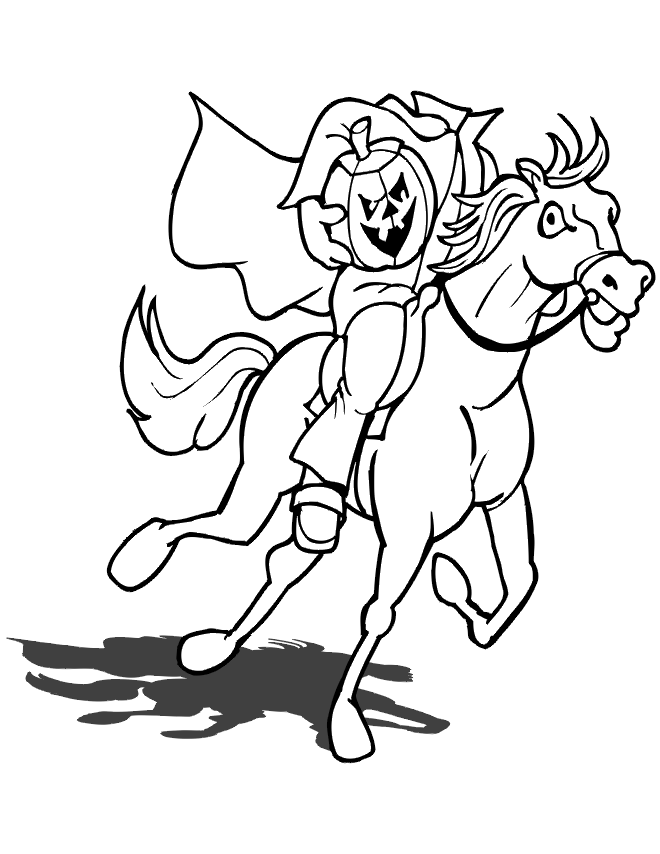 Headless horseman coloring page