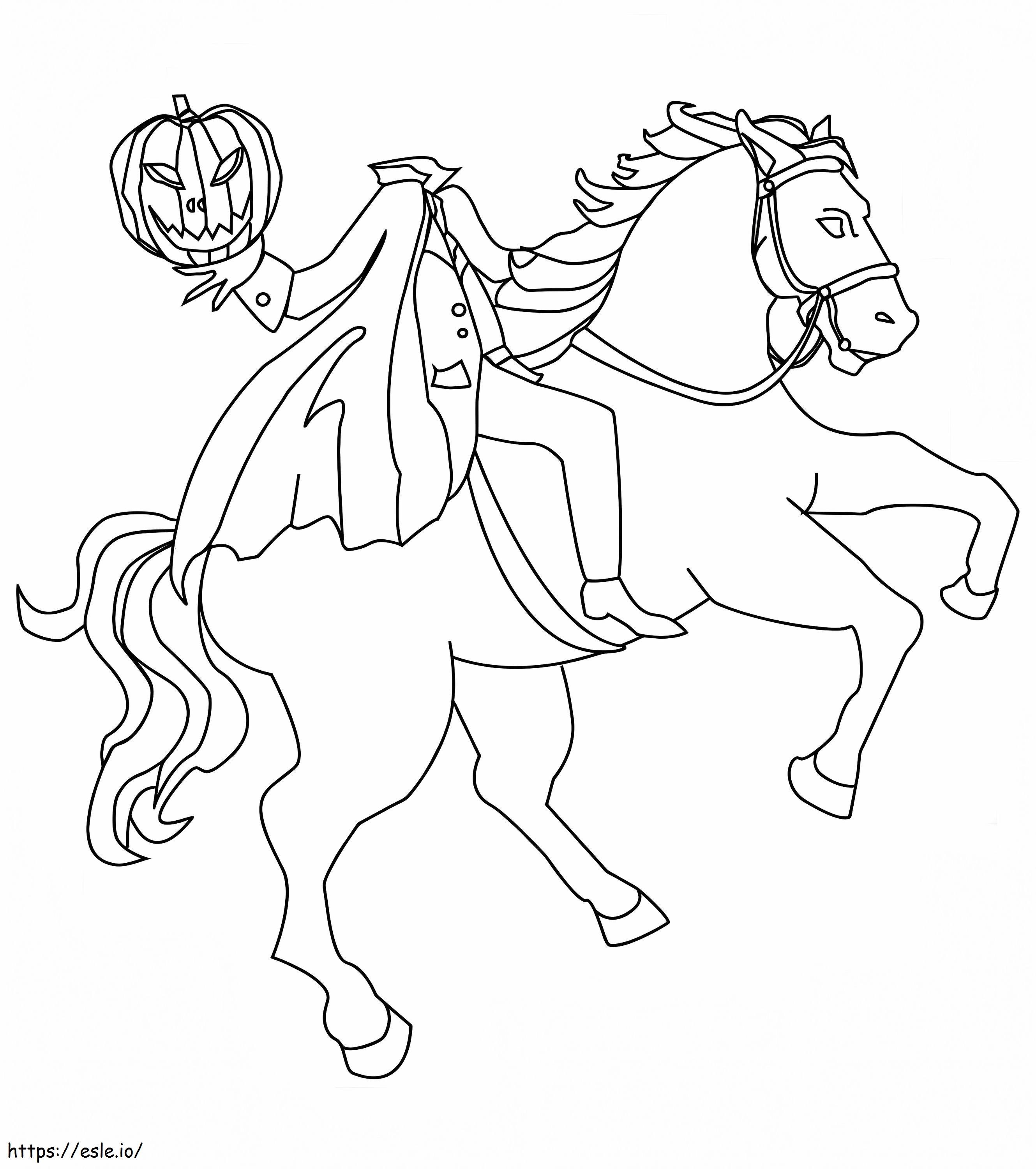 Headless horseman to color coloring page