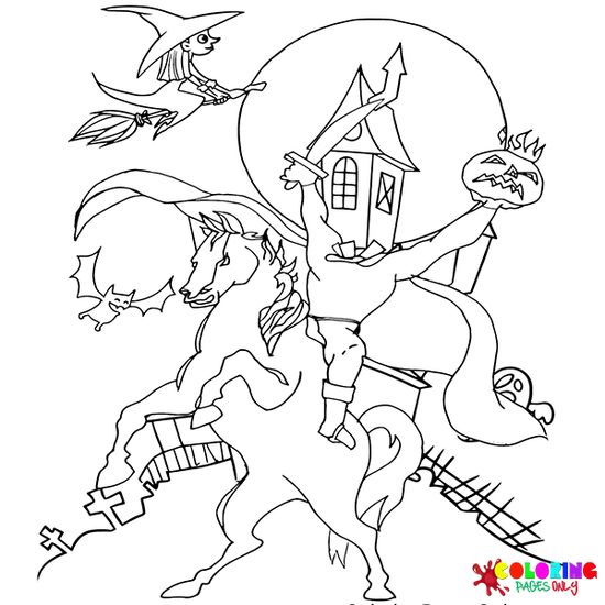 Headless horseman coloring pages ideas headless horseman horseman coloring pages