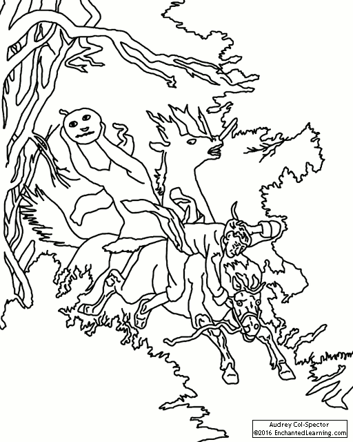 Headless horseman coloring page