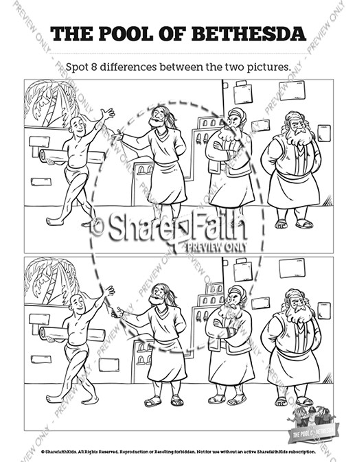 John pool of bethesda sunday school coloring pages clover media