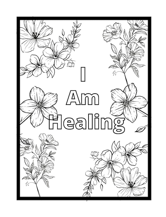 I am healing coloring pages mental health awareness