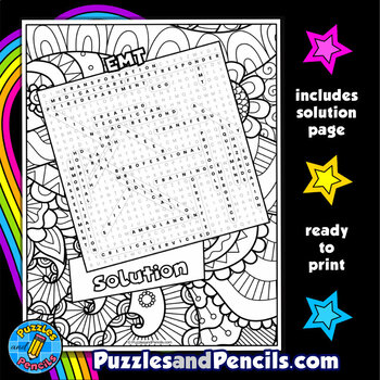 Emergency medical technician word search puzzle activity with coloring careers