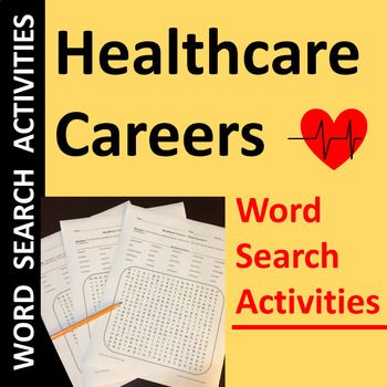Healthcare careers word search activities health science classroom healthcare careers health science education