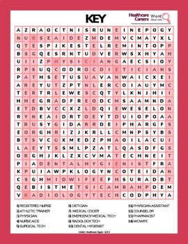 Healthcare careers word search by holistic healthcare hippie tpt