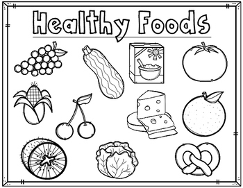 Dual language healthy foods coloring sheets activities for kindergarten