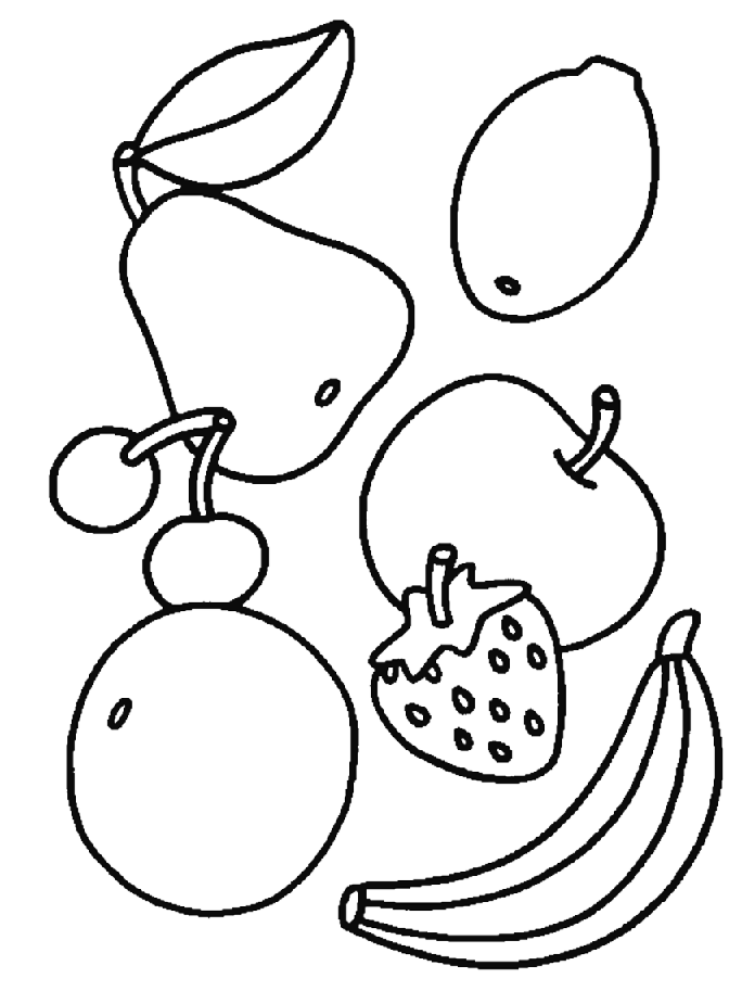 Healthy food coloring pages