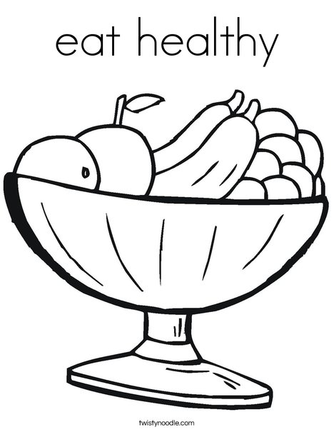 Eat healthy coloring page