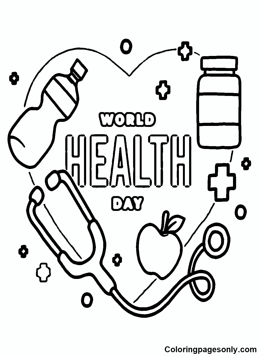 World health day coloring pages printable for free download