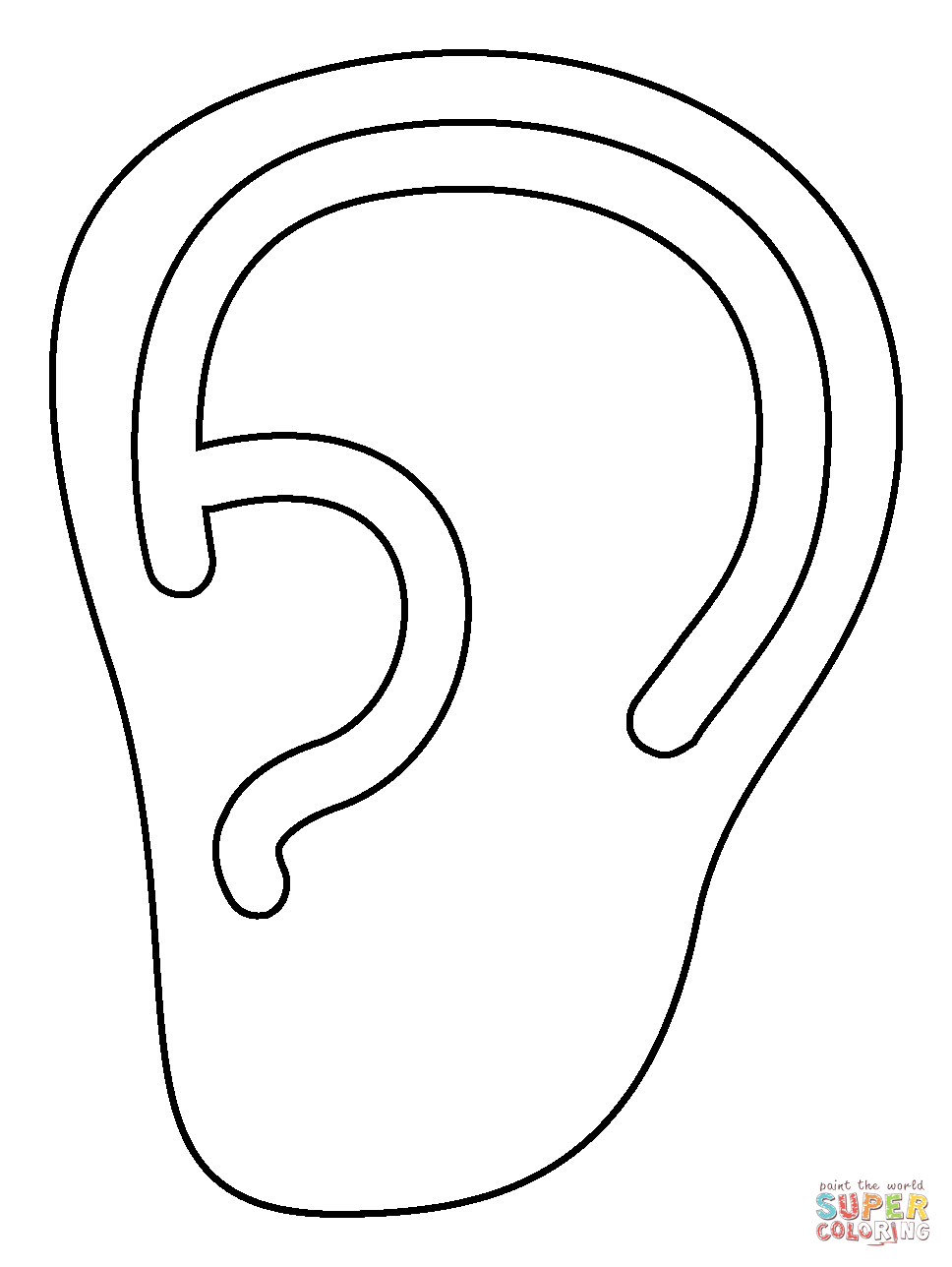 Ear emoji coloring page free printable coloring pages