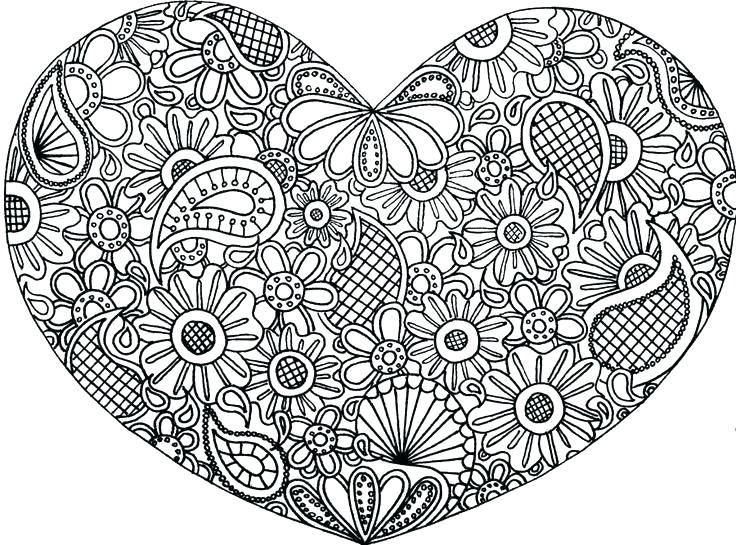 Hearts coloring pages for adults