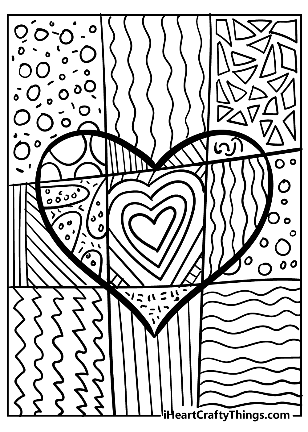 Heart coloring pages free printables