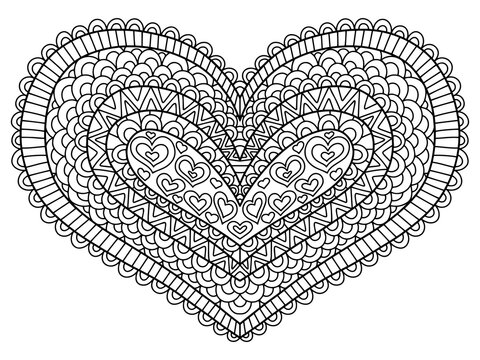 Adult coloring page heart images â browse photos vectors and video