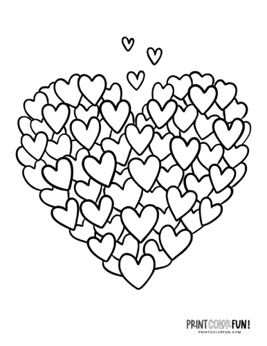 Printable heart coloring pages a huge collection of hearts for coloring crafting learning at