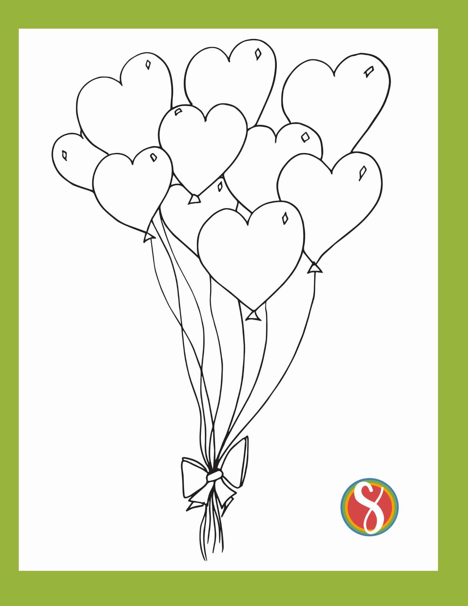 Free balloon coloring pages â stevie doodles