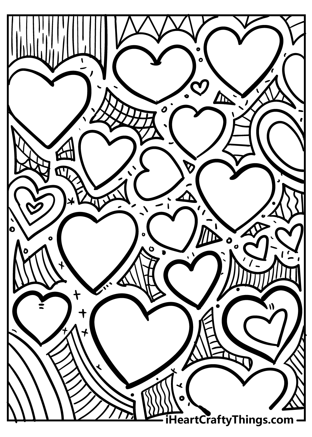 Heart coloring pages free printables