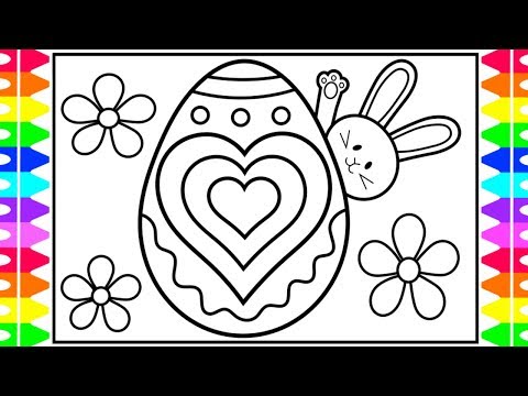 How to draw easter bunny easter egg designs hearts coloring page easter coloring pages for kids