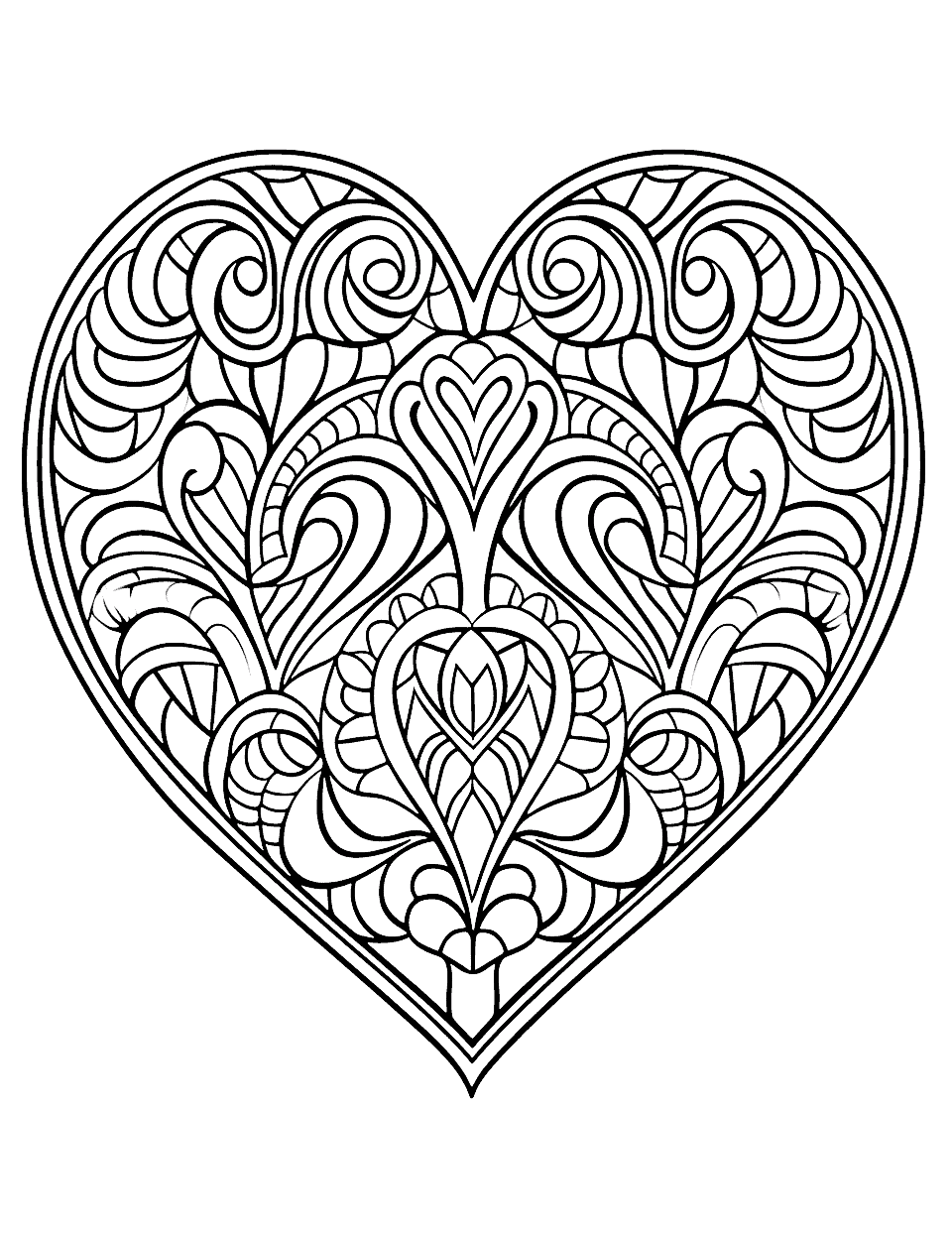 Free heart coloring pages for kids printables