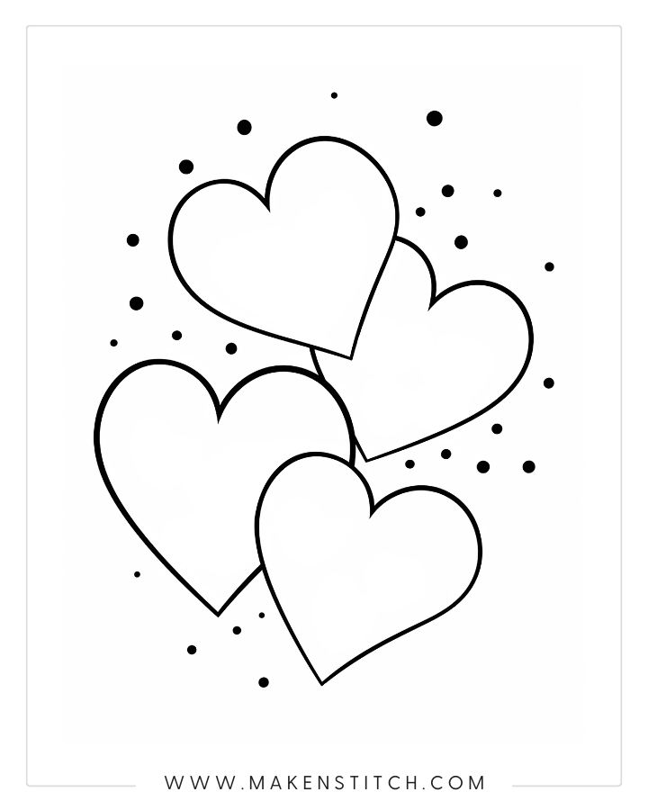 Free valentines heart coloring pages for kids and adults