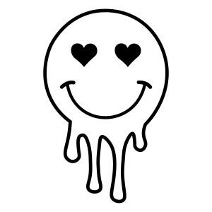 Smiley melted face with heart eyes svg digital download