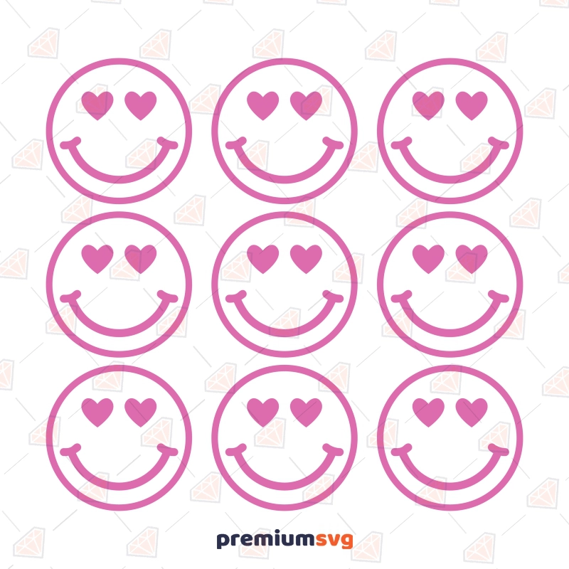 Smiley face pattern svg valentines day shirt svg vector