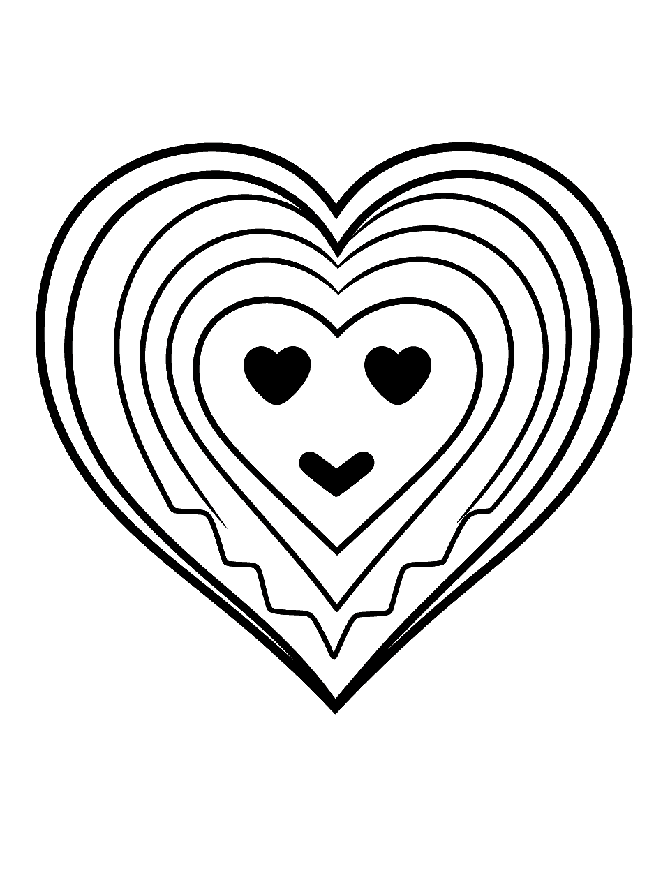 Free heart coloring pages for kids printables