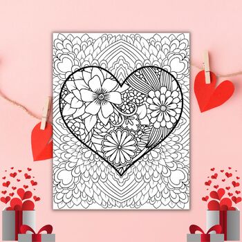 Printable lovely heart mandala coloring pages sheets january february activities made by teachers