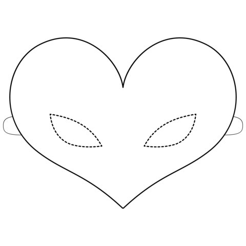 Heart mask coloring page free printable coloring pages
