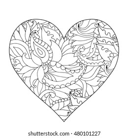 Hand drawn flower heart adult anti stock vector royalty free