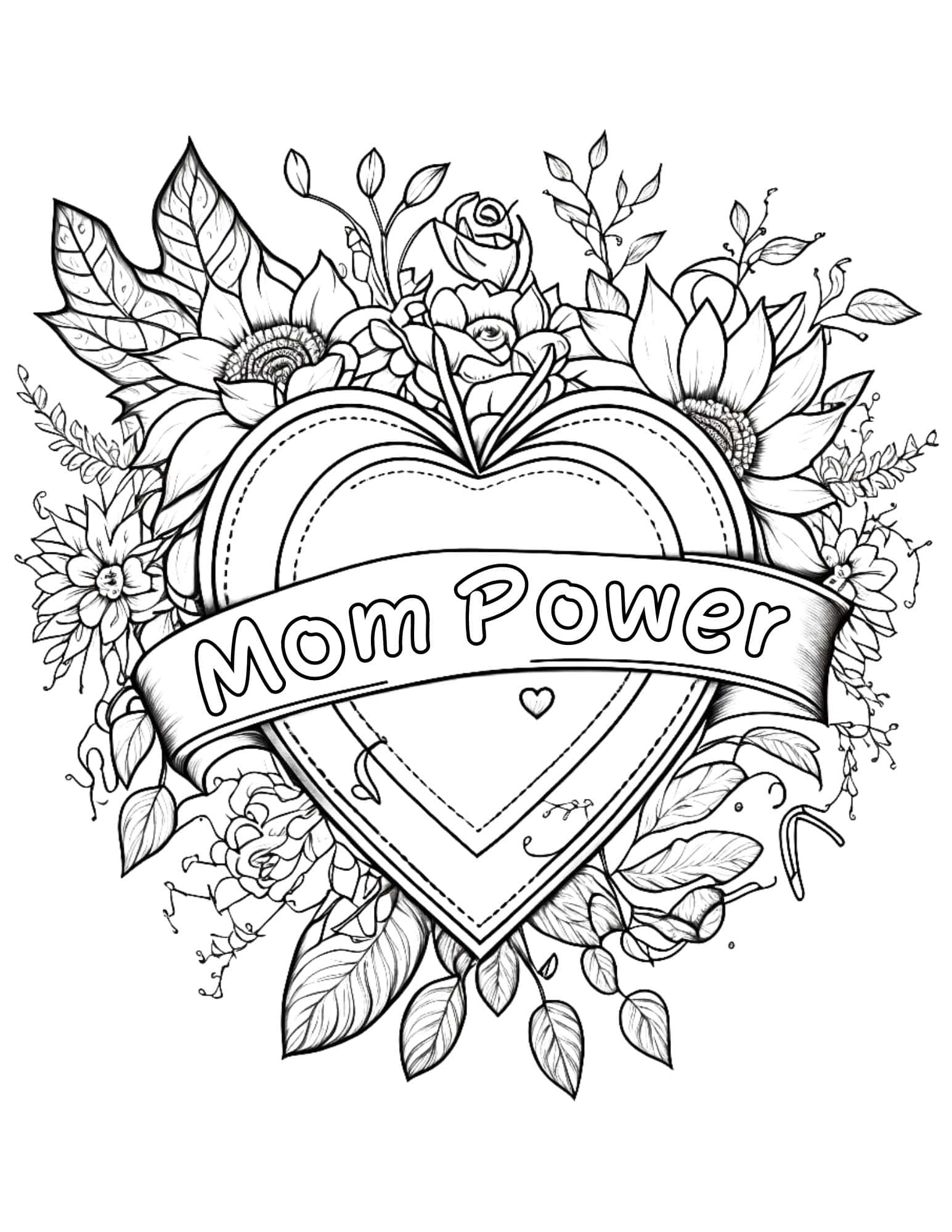 Hearty mothers day coloring pages