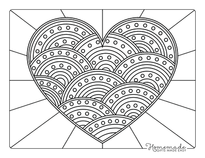 Best heart coloring pages for kids adults