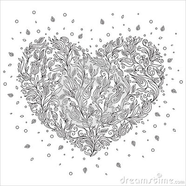 Heart coloring pages