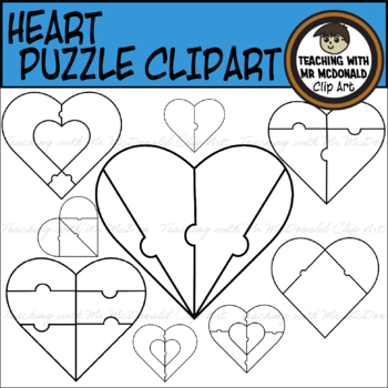 Heart puzzle templates tpt