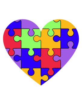 Heart jigsaw puzzle template cut and paste made by teachers