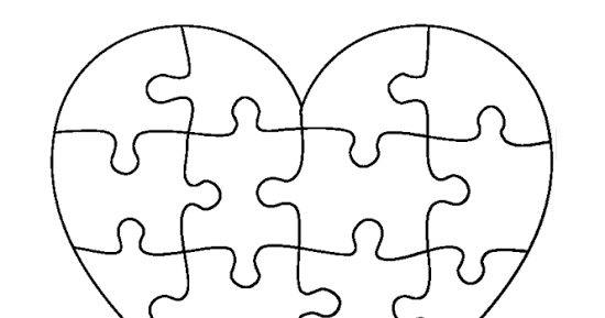 Free printable heart puzzle template