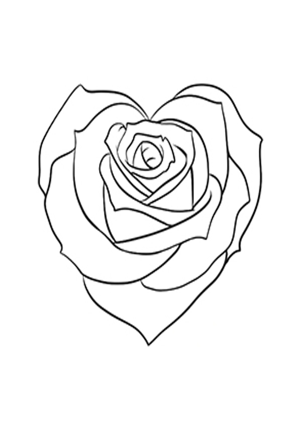 Coloring pages rose heart coloring pages