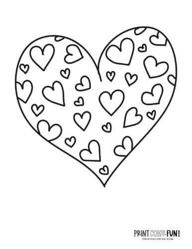 Printable heart coloring pages a huge collection of hearts for coloring crafting learning at